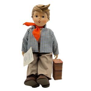 M.J. Hummel Goebel 15" Birthday Serenade Boy Doll Vtg 80s Porcelain W/ Accordion